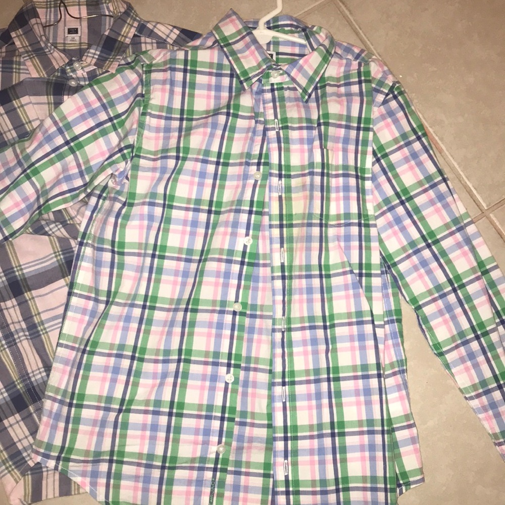 Janie and Jack Button Down Plaid Shirt